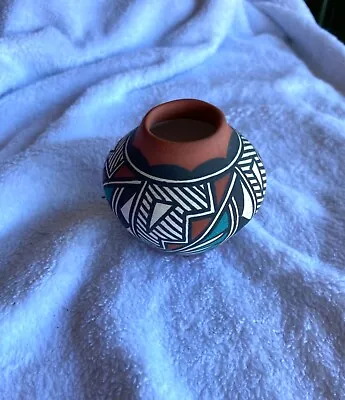 Hand Painted Miniature Native American Vase 2” Signed Acoma • $6.99