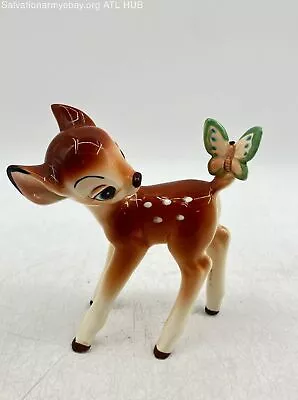 Disney's Vintage Ceramic Bambi & Butterfly Figurine Made In Japan • $9.99