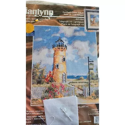 Vtg 1999 Janlynn Cross Stitch Kit Telegraph Hill Lighthouse 8x10 Marty Bell NIP• • $26.99