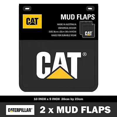 Genuine Cat Mud Flaps 26cm X 23cm Caterpillar Mudflaps 10inch X 9inch (Pair) • $79.95