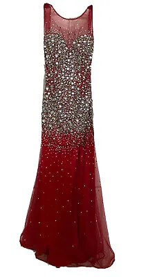 Red Evening Gown Pageant Dress Size 12 Elegant • $89.99