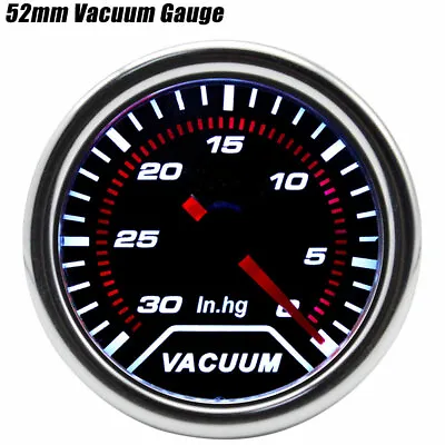 52mm Universal Car Vacuum Gauge -30~0 In.Hg Meter Auto White LED Pointer Gauge • $15.82