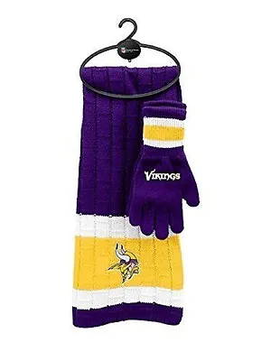 Brand New NFL Unisex Winter Knit Scarf And Glove Holiday Gift Set W/ Hanger NEW • $23.99