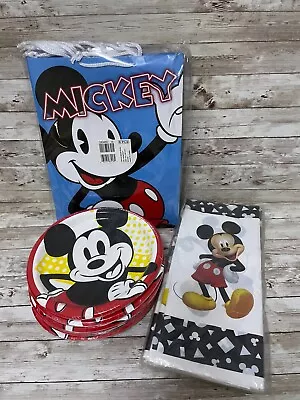 Disney Mickey Mouse Party Supplies Gift Bags Paper Plates Table Covers • $25