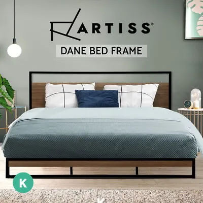 $184.95 • Buy Artiss Metal Bed Frame King Size Mattress Base Platform Foundation Black Dane
