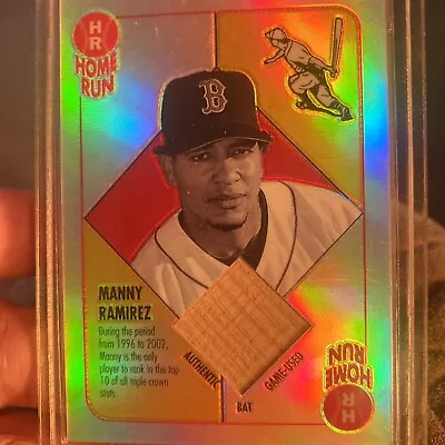 Manny Ramirez Red Sox 2003 Topps Chrome Red Back Refractor Game-Used Bat Card • $17.99