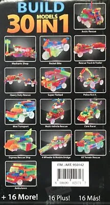 Build 30 In 1 297PCS Fire Truck Light Up Building Kit Kids Building Toys • $59.99