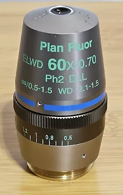 Nikon Plan Fluor ELWD 60x/0.70 PH2 DLL ∞/0.5-1.5 WD 2.1-1.5 Microscope Objective • $925