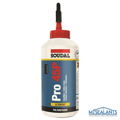 £12.49 • Buy Soudal Pro 45P Water Resistant PU Adhesive Fast Dry Wood Glue 750g