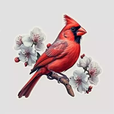 North Carolina Northern Cardinal Bird Dogwood Flower  Vinyl Decal Sticker For Ca • $3.99