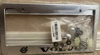 VOLVO Silver Metal License Plate Frame New X2 With Screws Car License Plate • $32