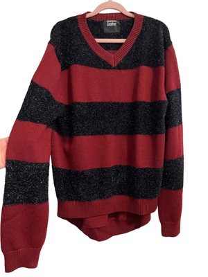 £126.80 • Buy Markus Lupfer Merino Wool Burgundy Red Striped Shine Long Oversized Jumper M
