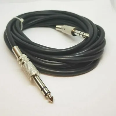 High Quality Stereo Jack 6.35mm 1/4 Inch METAL Plug To Plug Cable Lead Black 3m • £5.39