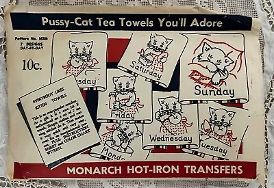 LOT Vintage CAT Transfer Embroidery Patterns 1940's TeaPot Vogart Monarch DOTW • $24.99