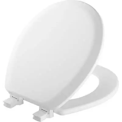 Never Looosens Chrome Mayfair Cameron Round Enameled Wood Toilet Seat In White • $25.63