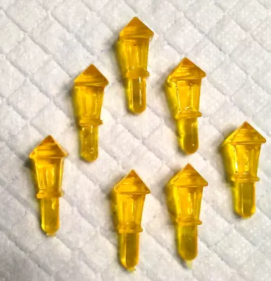 $13.95 • Buy 7 Gold Lanterns  Ceramic Christmas Tree Bulbs Lights Pegs ULTRA RARE Vintage