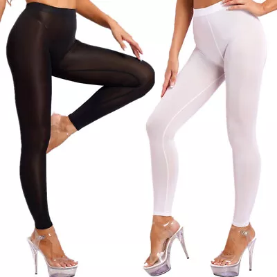 US Womens See-through Tight Mesh Elastic Sweatpants Super Thin Leggings Pants • $7.23