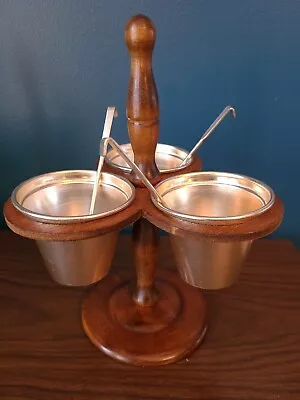 Vintage Condiment Server In Wooden Caddy Made In Japan • $10