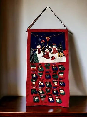 Advent Calendar Velvet Christmas Countdown Hanging Snowman With Mini Stockings • $28.99
