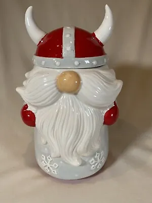 Sleigh Bell Bistro Viking Santa Gnome Cookie Jar Snowflakes 2014 • $26.97