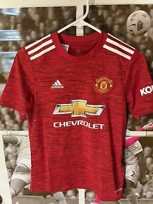 NWT Adidas Manchester United FC 2020/21 Home Jersey Red Heath #77 - Youth M • $45