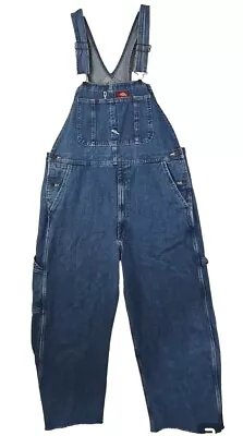 Dickies ~Men's Size 36 ×25 ~ Blue Denim Overalls W/hand Made Alteration. • $27.87