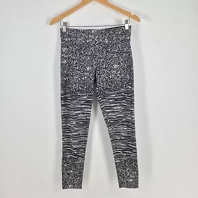 Oysho Fitness Womens Leggings Size M Black Static Print Stretch 025528 • $14.05