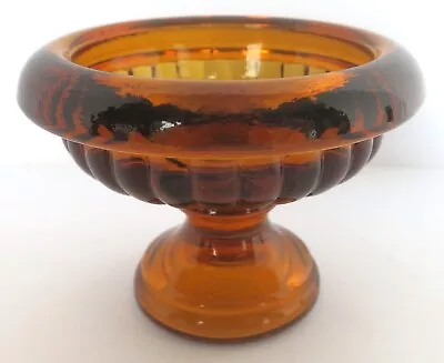 Mosser Glass Amber Pedestal Bird Bath Master Salt Dish #ms72 • $10