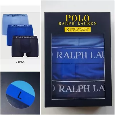 POLO RALPH LAUREN Classic Boxer Trunks 3-Pack Size L Large  • £24.95