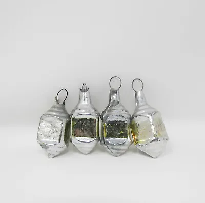 Lot Of 4 Vintage Mini Mercury Glass Lantern Christmas Ornaments ~ 1-3/4  • $25