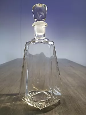 Vintage Clear Pressed Glass Wine Liquor Decanter With Solid Glass Stopper • $10