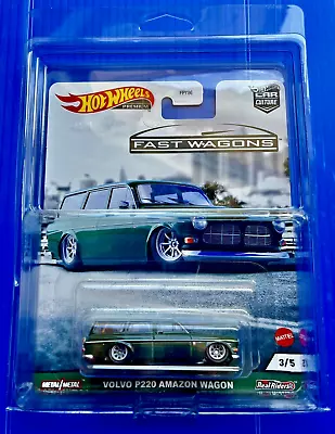 Hot Wheels Car Culture Fast Wagons Volvo P220 Amazon Wagon   Real Riders Tires • $5.50