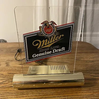 Miller Genuine Draft High Life Acrylic Sign Shelf (needs New Bulb) Vtg 1980’s • $17.47