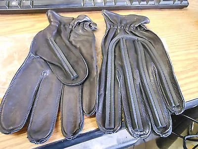 NOS Vintage Motocross Chopper Racing Black Ribbed Gloves Large AHRMA VMX • $35.99