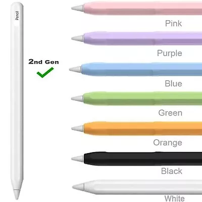 For Apple Pencil 2nd Gen Soft Silicone Sleeve Grip Case Cover Holder IPad Pencil • £3.75