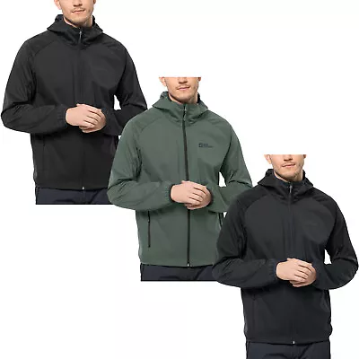 Jack Wolfskin Mens Feldberg Softshell Outdoor Warm Hooded Jacket Coat • £61.75