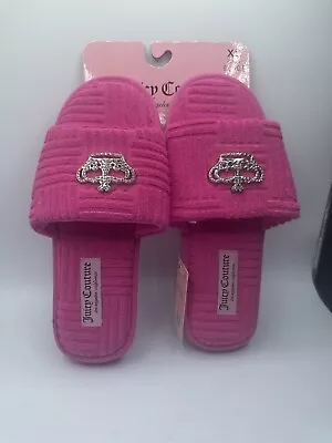 Juicy Couture Pink  Slippers With Crystal Crown Women's Multi Size • $35.99