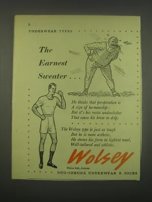 £16.50 • Buy 1949 Wolsey Duo-Shrunk Underwear & Socks Ad - The Earnest Sweater