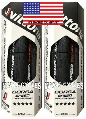 Vittoria Corsa Speed G 2.0 TLR Tubeless Clincher 700 X 23 All / Full Black • $139.90