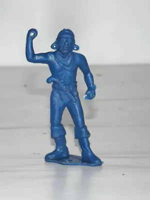 MPC 60mm Ringhand Pirate In Blue Plastic.  Eyepatch And Pistol At Waist • $2.59