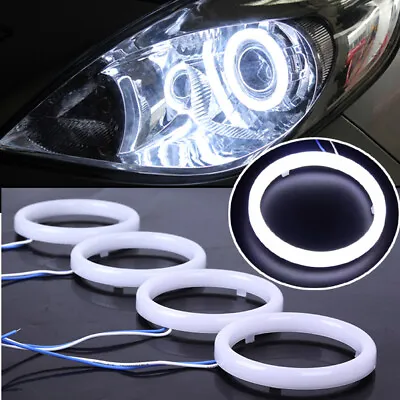 2X Cool White Super Bright 60-120mm SMD LED Car Angel Eyes Halo Ring Light 9-24V • $23