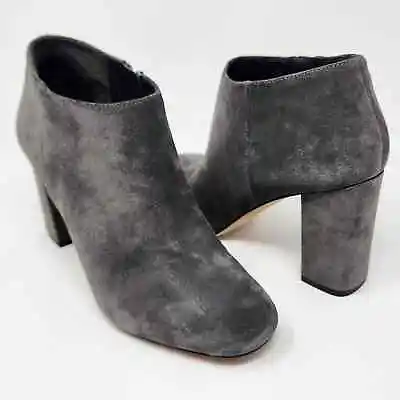 Via Spiga Silvie Grey Suede Covered Block Heel Booties With Inside Zip. EUC 7.5M • $73.87