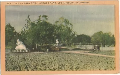 Los Angeles CA California Old Postcard La Brea Tar Pits • $3.99