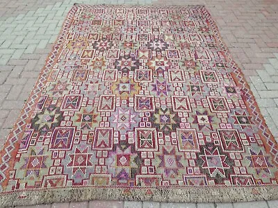 Vintage Turkish Oushak Kilim Area Rugs Antique Wool Rug Floor Carpet 74 X112  • $398.65