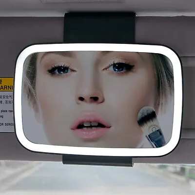 LED Lighted Clip On Sun Visor Vanity Mirror Car Automobile Cover Makeup Truck US • $14.69