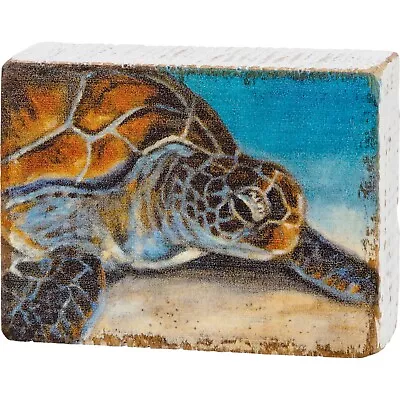 Primitives By Kathy Block Sign Sea Turtle Beach House Decor Landscape Tier Tray • $10.95