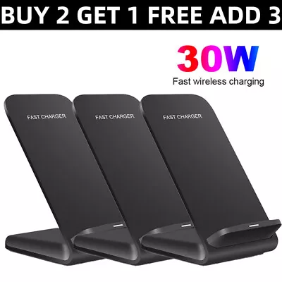 30W Fast Wireless Charger Dock For Samsung Galaxy S24 S23 S22 S21 S20 S10/Note20 • £7.29