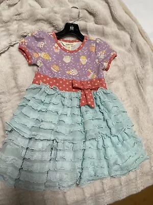 Matilda Jane Infant Baby Girls Size 18-24 Mo Cupcakes Birthday Ruffles Dress EUC • $18.99