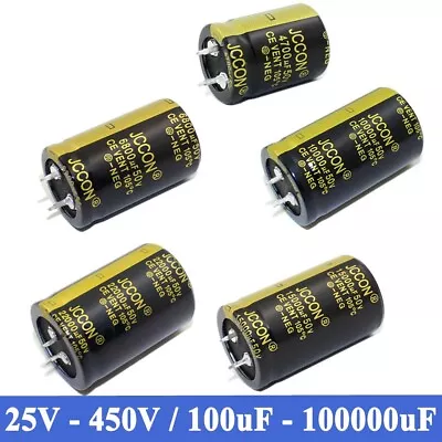 Snap-In Large Electrolytic Can Capacitors 25V - 450V/100uF-100000uF Radial 105°C • £2.29