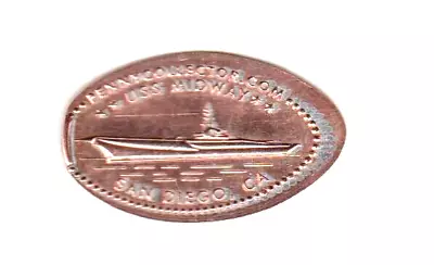 Elongated Penny  USS Midway-San Diego CA  Old Town Market Zinc • $2.50